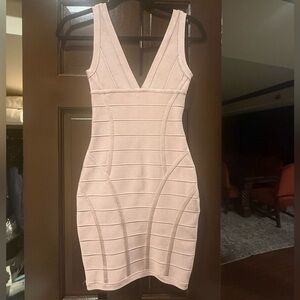 HOUSE OF CB LONDON JENNA MINI COCKTAIL DRESS, SIZE XS, NUDE/ PINK